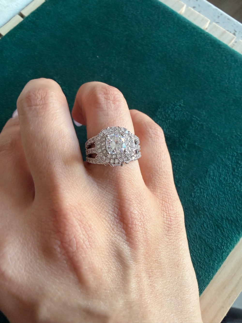 14K Gold Halo Moissanite Diamond Ring Brand New Arrival!